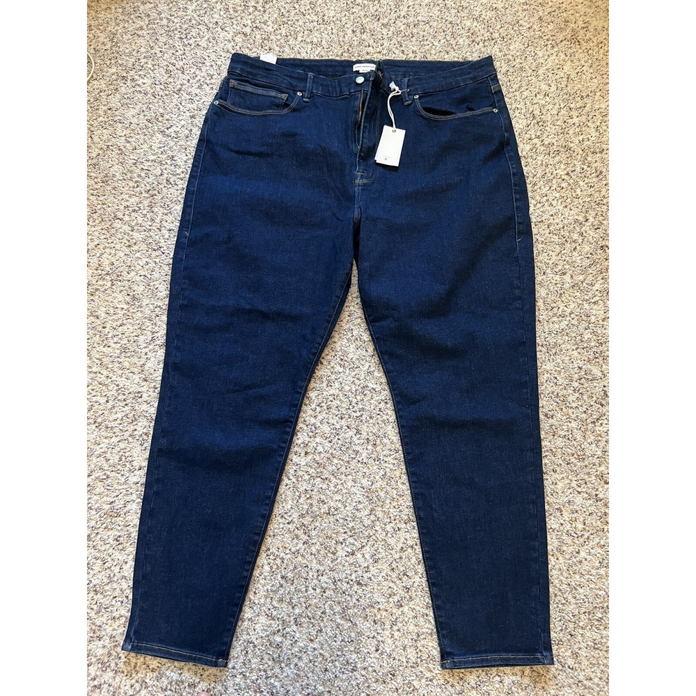 Good American Plus Sz New Jeans Dark Wash Size‎ 28-32 Caulk Denim Stretchy $149